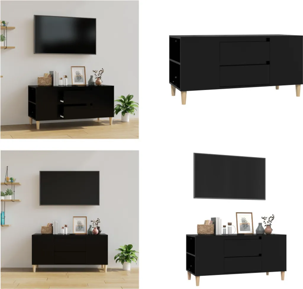 Mobile TV vidaXL Nero 102x44,5x50 cm | Supporto TV in Legno Design Moderno