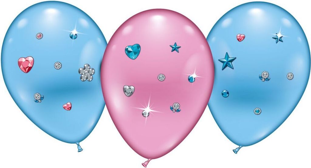 4 Ballons DIY hellblau rosa