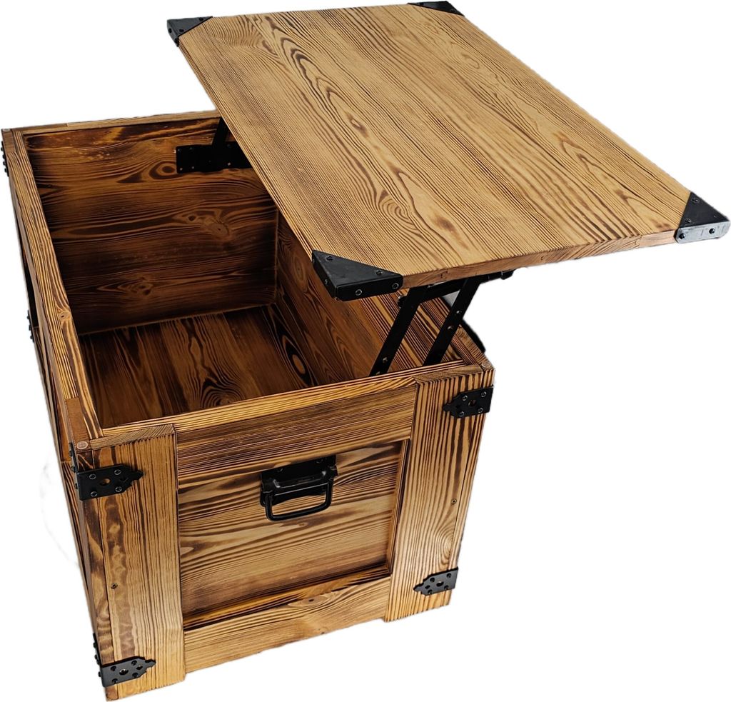 CREATIVE COOPER Couchtisch, holzbox, schatztruhe, aufbewahrungsbox, rustikal truhentisch, couchtisch, 77x49x45 cm, Handarbeit holztruhe, Eco Holzö...