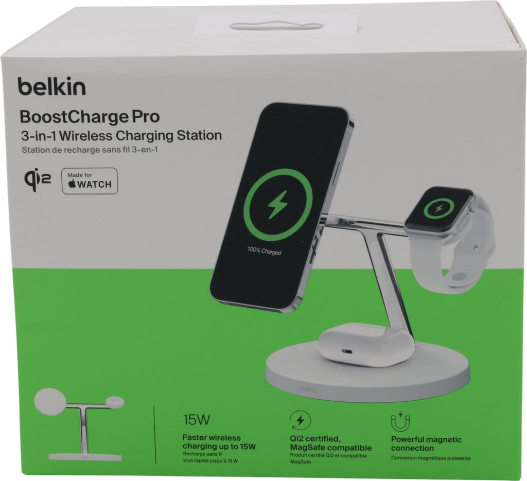Belkin BoostCharge Pro 3-in-1 Qi2 Wireless Charging Produktbild 