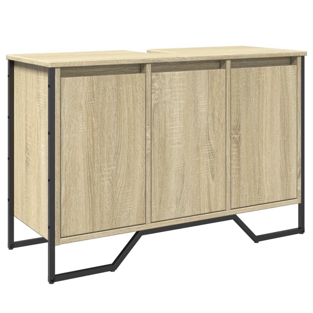 vidaXL Umývadlová skrinka Sonoma dub 91x35x60 cm materiál Obrázok produktu 