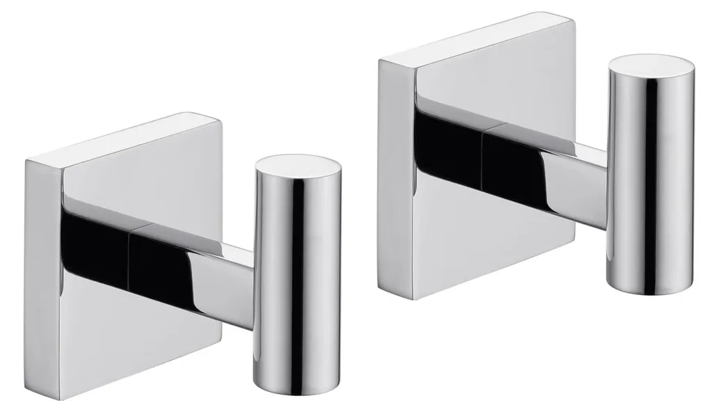 Porte-serviettes mural lot de 2 en inox chromé pour cuisine et bain B1013