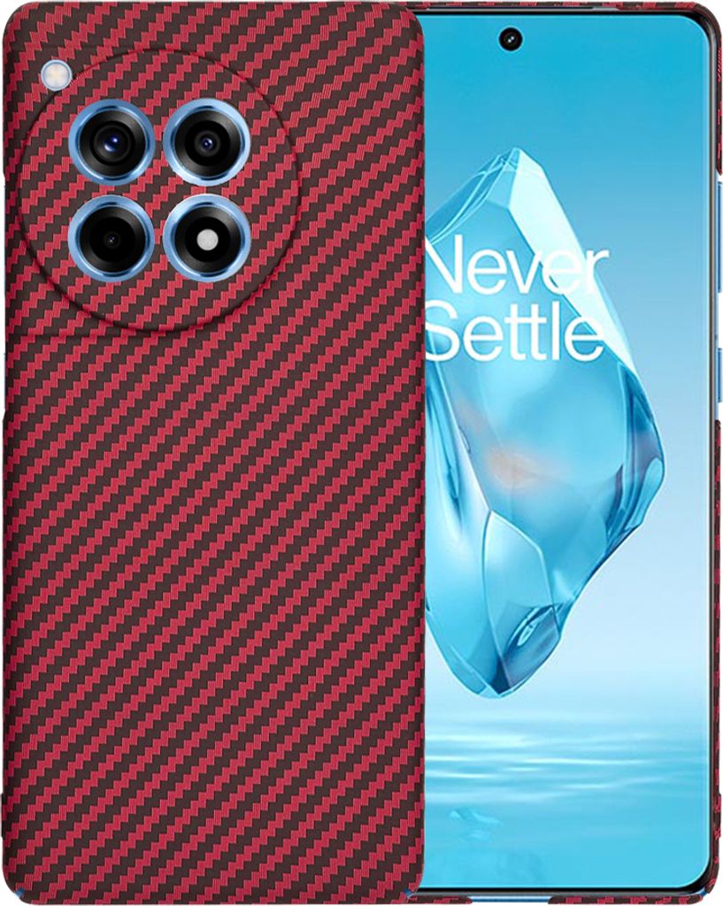 Techsuit Carbonite FiberShell Back Cover Hülle für OnePlus 12R - Rot