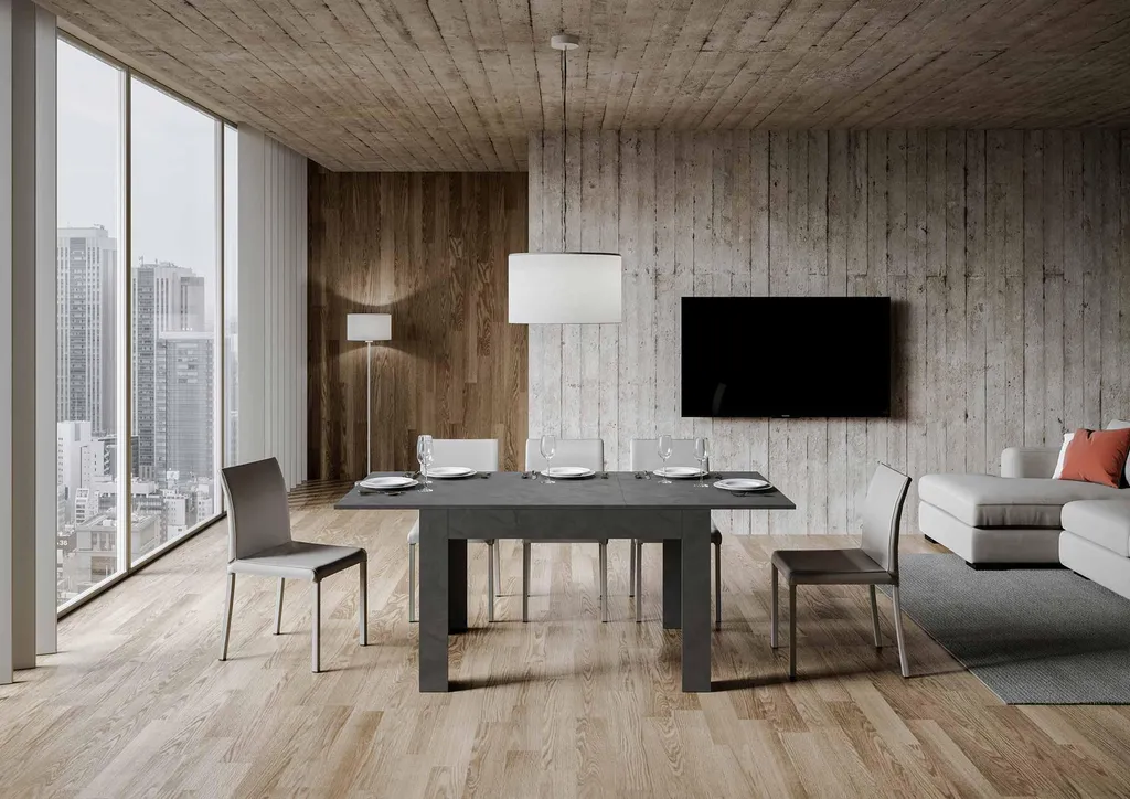 Table extensible 120/180x90 cm Bibi Itamoby anthracite spatulé design
