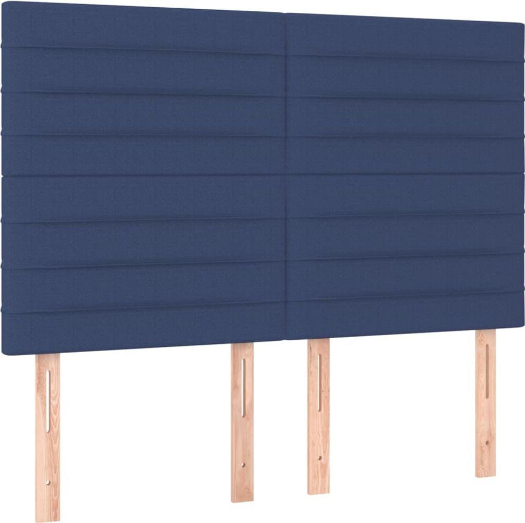 vidaXL Kopfteil Blau 144x5x118/128 cm Stoff