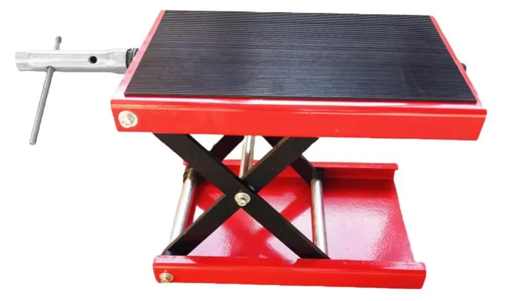 Table élévatrice moto hydraulique 500 kg avec plateforme large noire
