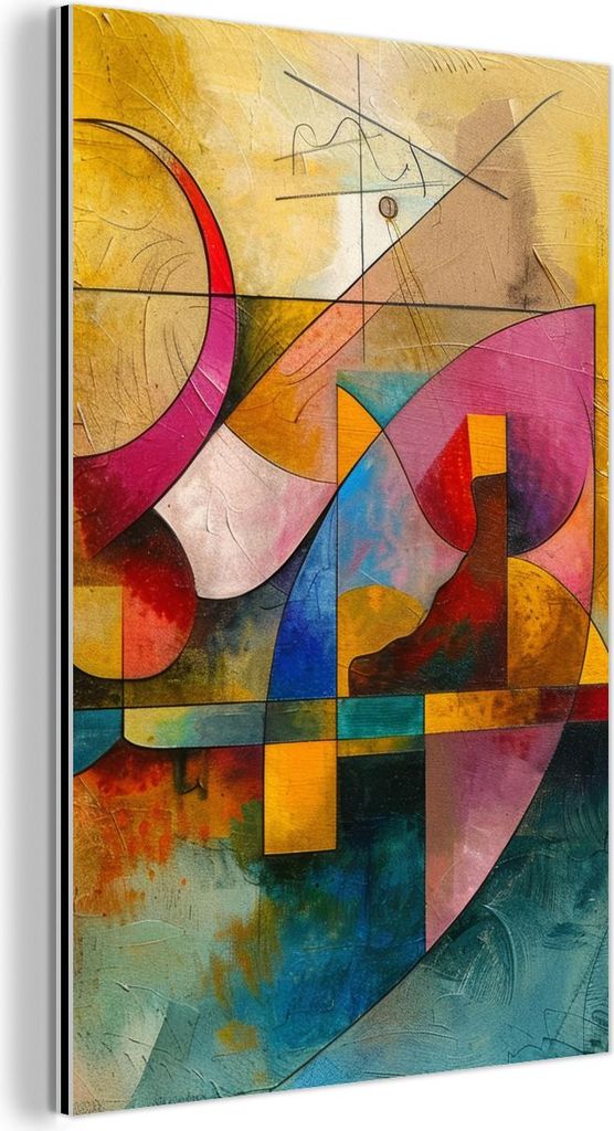 MuchoWow Wanddekoration Metall Metallbild Wandkunst 40x60 cm Kunst - Abstrakt - Ästhetisch - Farbenfroh - Kunst MuchoWow Aluminium Gemälde - Wand...