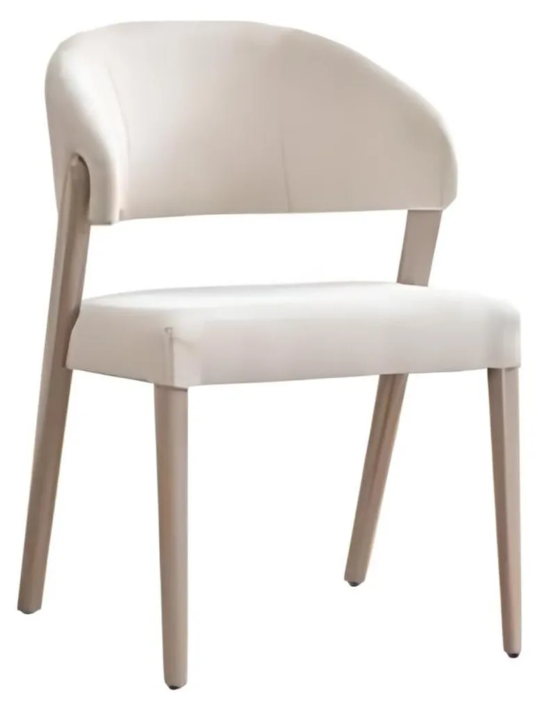 Chaise de salle à manger robuste en bois blanc facile à nettoyer et chic