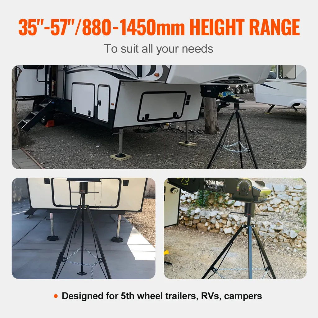 Support de Stabilisation Caravane Réglable, Trépied Pliable de 1,45 m