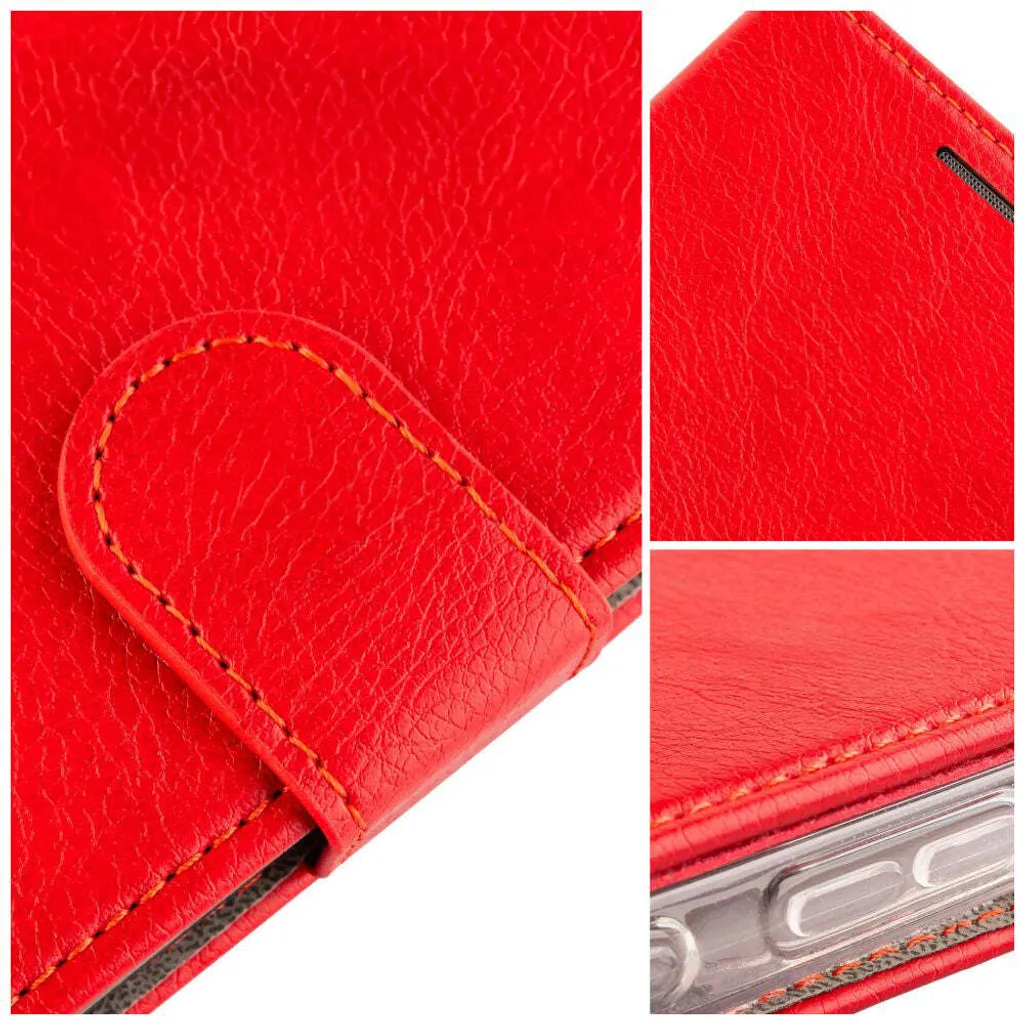 Étui iPhone 16 Fixed Book Case Opus Rouge - Protection Cuir Synthétique