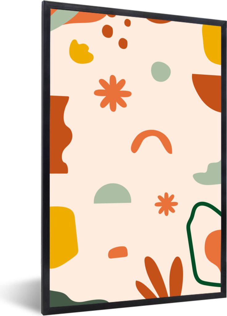 MuchoWow Gerahmtes Poster Design - Sommer - Abstrakt 20x30 cm - Poster mit Schwarzem Bilderrahmen Wandposter Rahmen Foto Bilder - Drucken - Bilde...