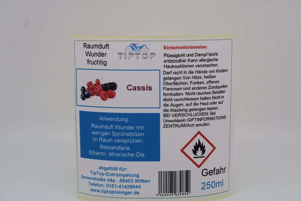 Raumduft - Wunder - 250ml - fruchtig - mehrere Duftnoten zur Auswahl – Cassis