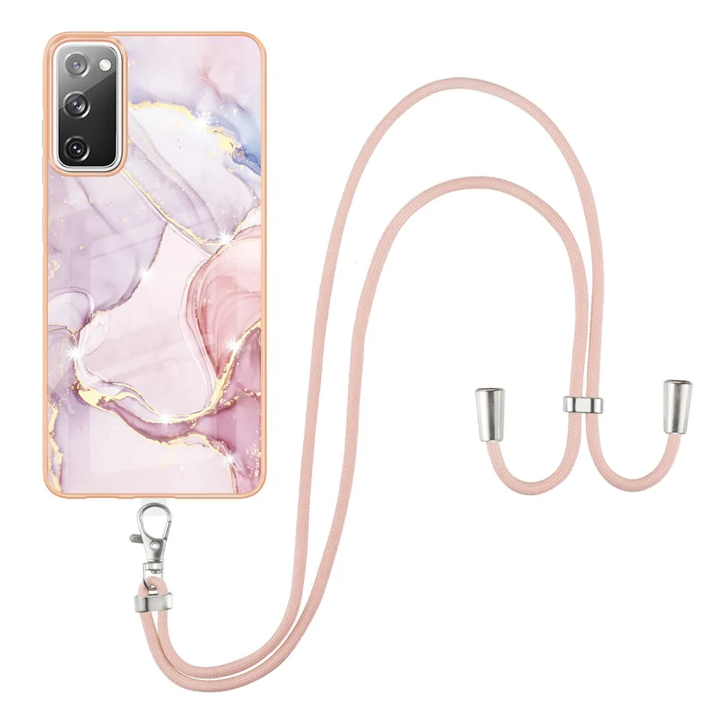 Cover Samsung S20 FE per Mamme - Oro Rosa con Cordino Sicuro