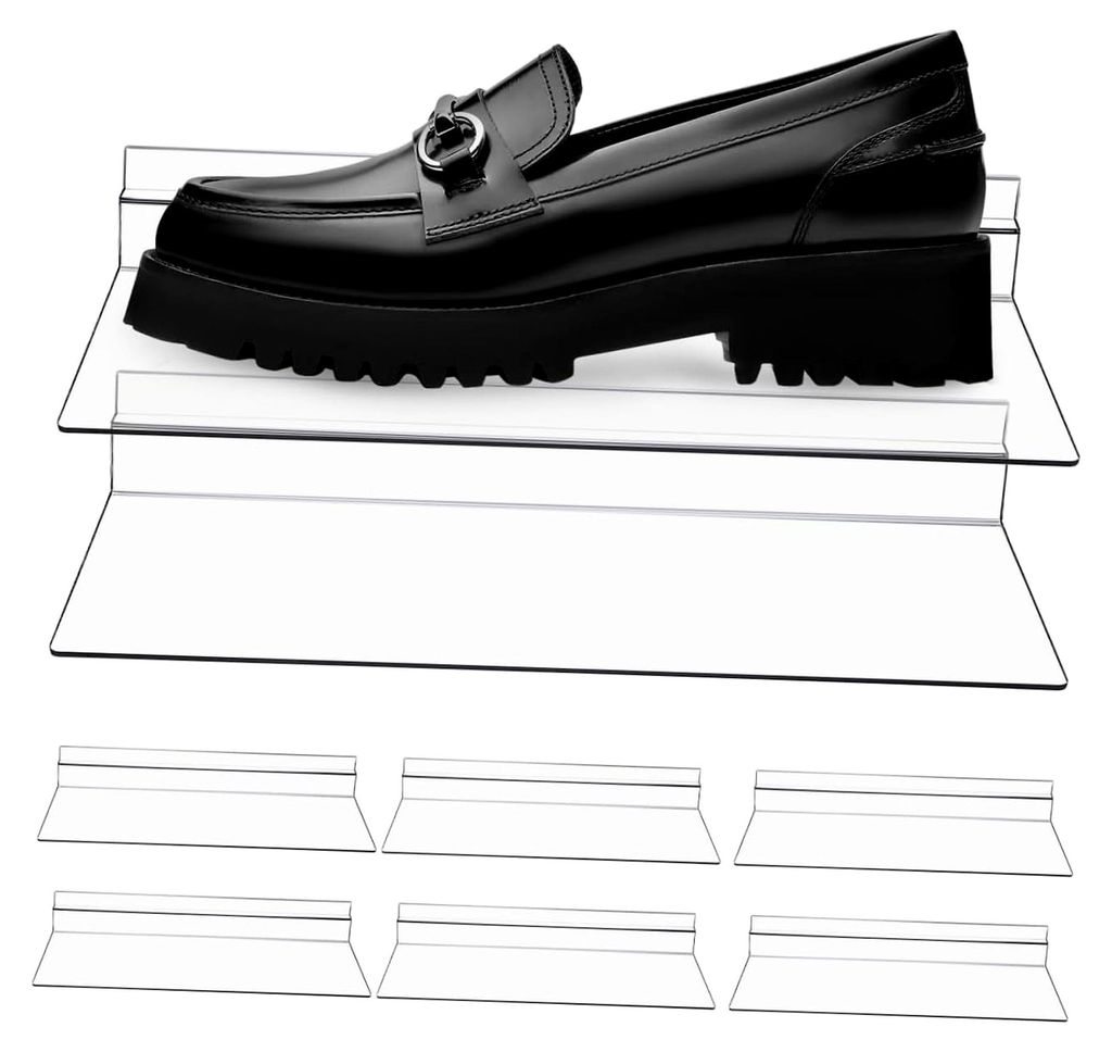 8 Stück Transparente Wandregale aus Kunststoff für Schuhe - Platzsparende Schuhaufbewahrung
