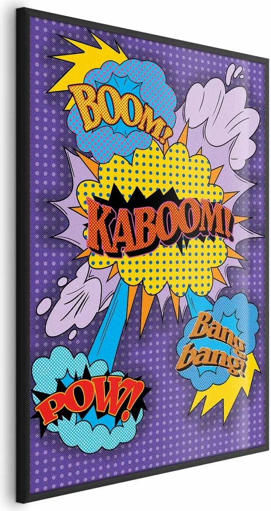 Poster Kaboom 60x90 cm con Cornice Nera Senza Margini - Arte Moderna
