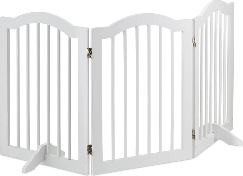 Barrière en métal blanc 70 cm Relaxdays avec montage facile et robuste