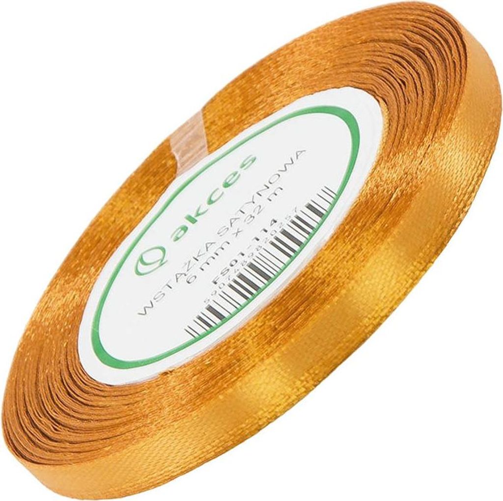 Satinband 6 mm - gelb - 32 lfm Produktbild 