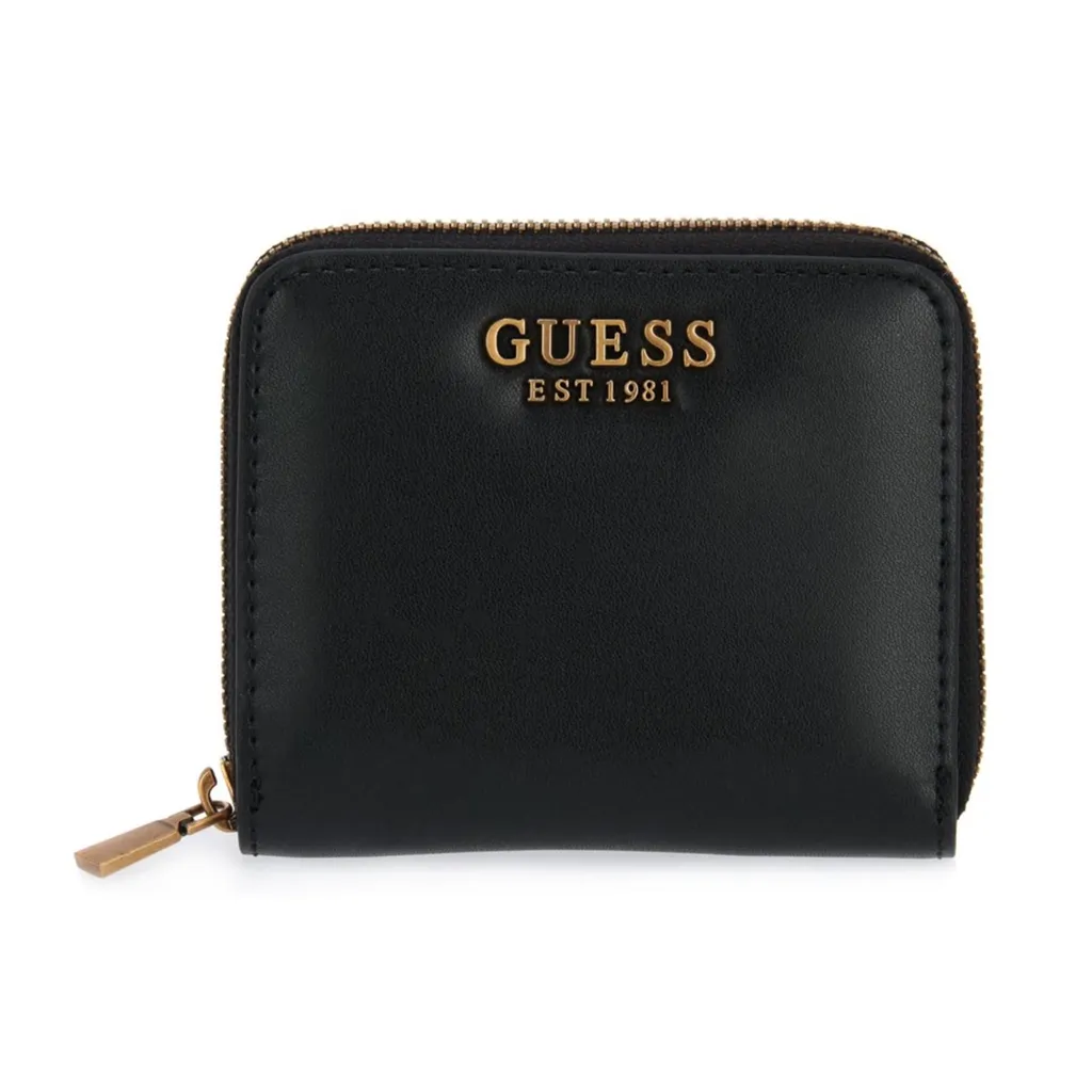 GUESS Porte-monnaie Laurel Black - Petit Portefeuille Noir avec Logo 4G