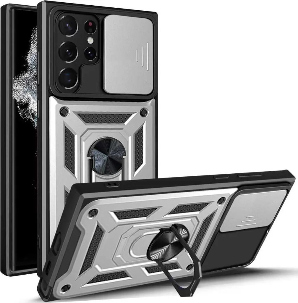 Coque Galaxy S22 Ultra Silver SPACECASE Camring - Protection Premium