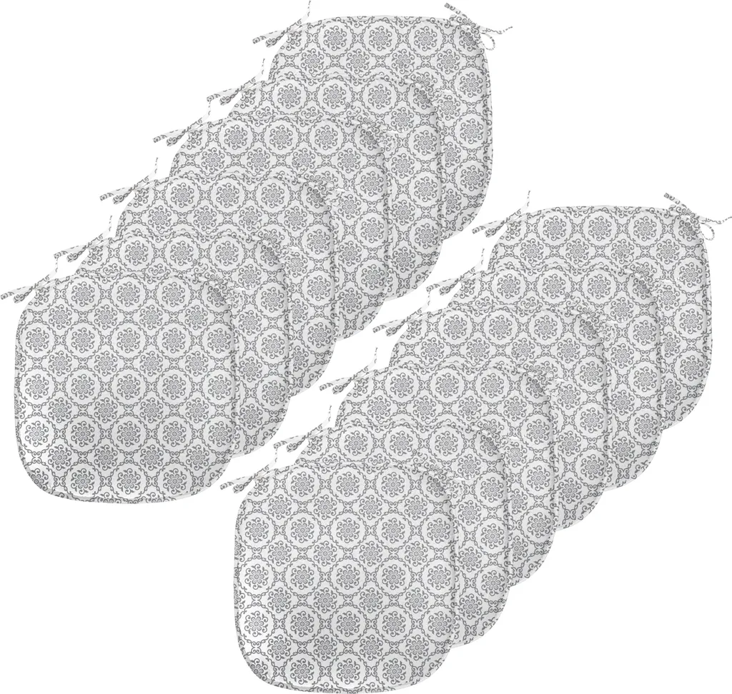 Cuscini Sedie ABAKUHAUS Grigio Bianco - Set 12 Pezzi 40x40 Eleganti - 1