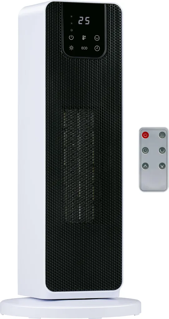 Stufa Elettrica a Torre PTC 2000W | Protezione Surriscaldamento e Timer