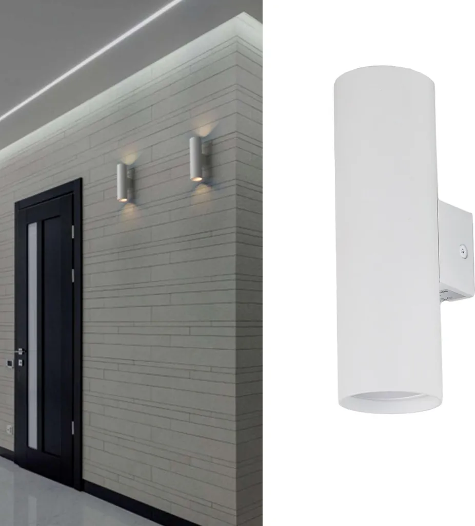Lampada da Parete Bianco Caldo GU10 | Applique Alluminio Doppia Luce