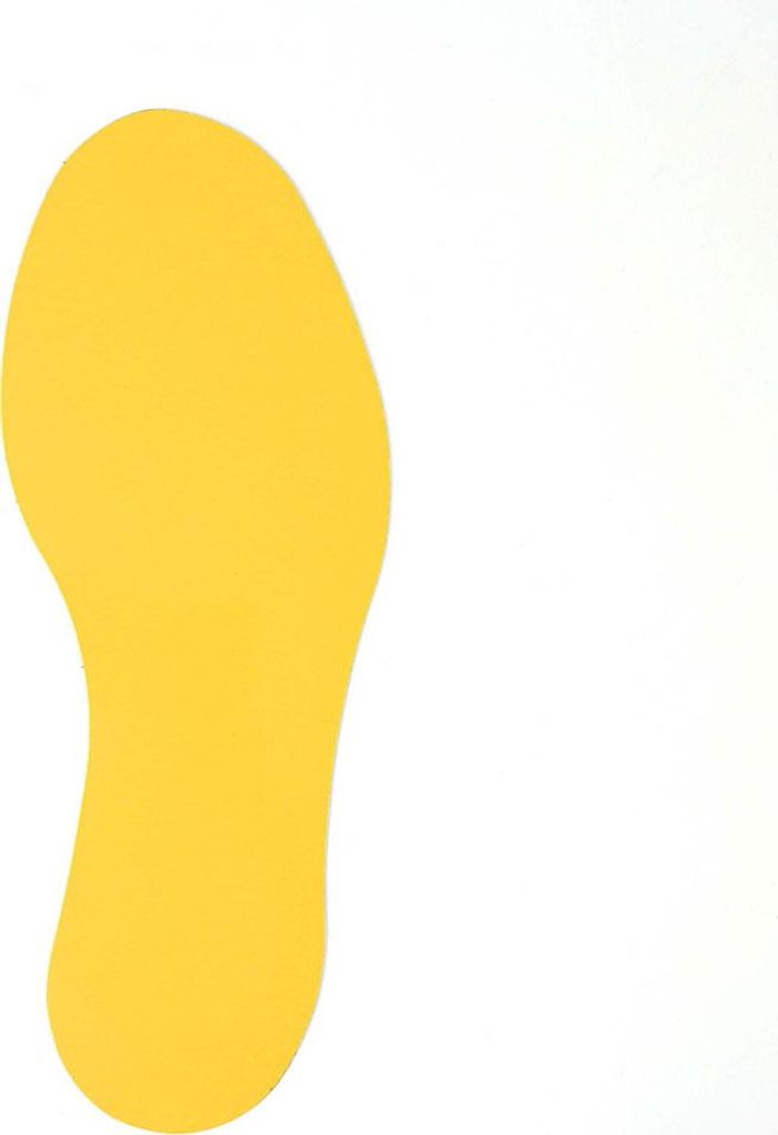 Fußabdruck - Rechts - Gelb 10 x 30 cm - Bodenaufkleber - Gelb - Anti - Rutsch - Polyvinyl chloride (PVC) - 0,78 mm - Innenbereich - DME171