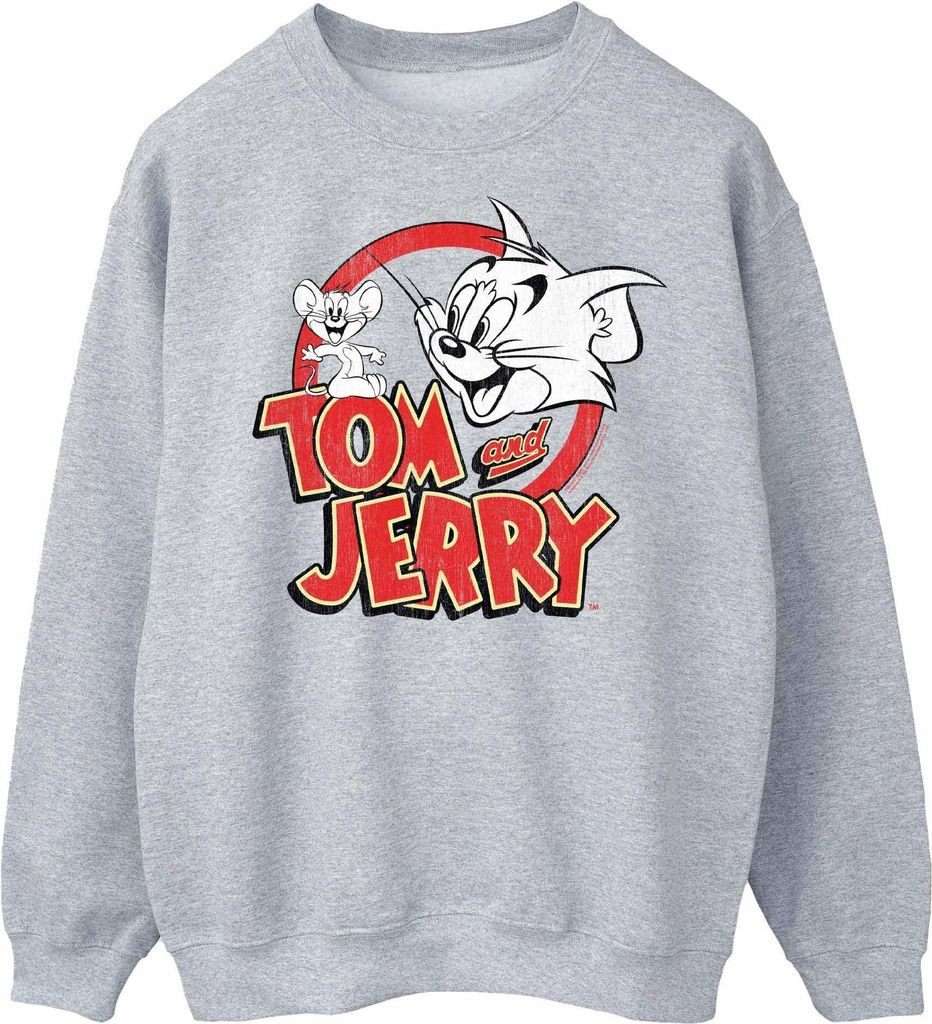 Tom And Jerry - "Distressed Logo" Sweatshirt für Herren BI48815 (XXL) (Grau)