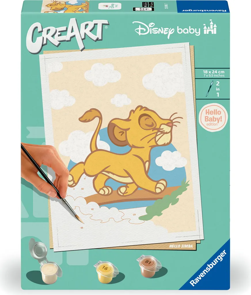 Ravensburger CreArt Hello Baby Simba 25898 - Peinture par Numéros Disney