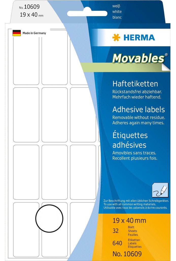 Herma HERMA Viacúčelové etikety 19x40 mm biela Obrázok produktu 
