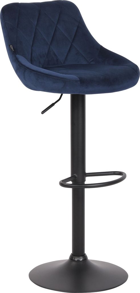 Barhocker HLO-CP268 Samt schwarz blau
