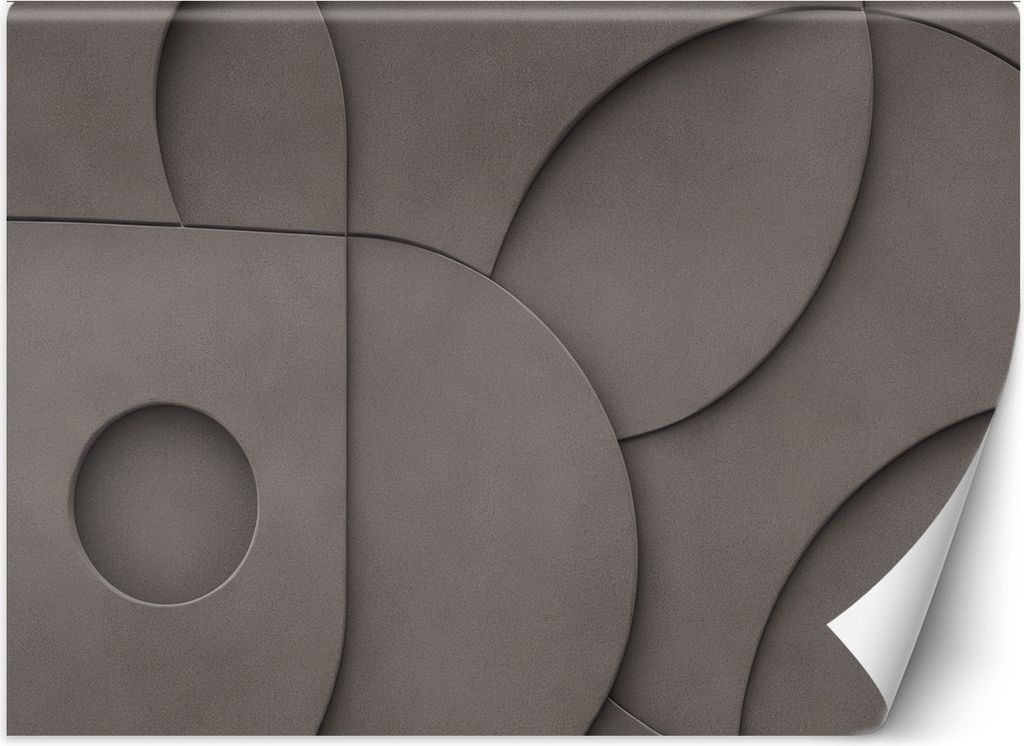 Vlies fototapete Geometrische 3D-Komposition 100x70 cm Feeby Grau inkl. Kleber einfache Montage