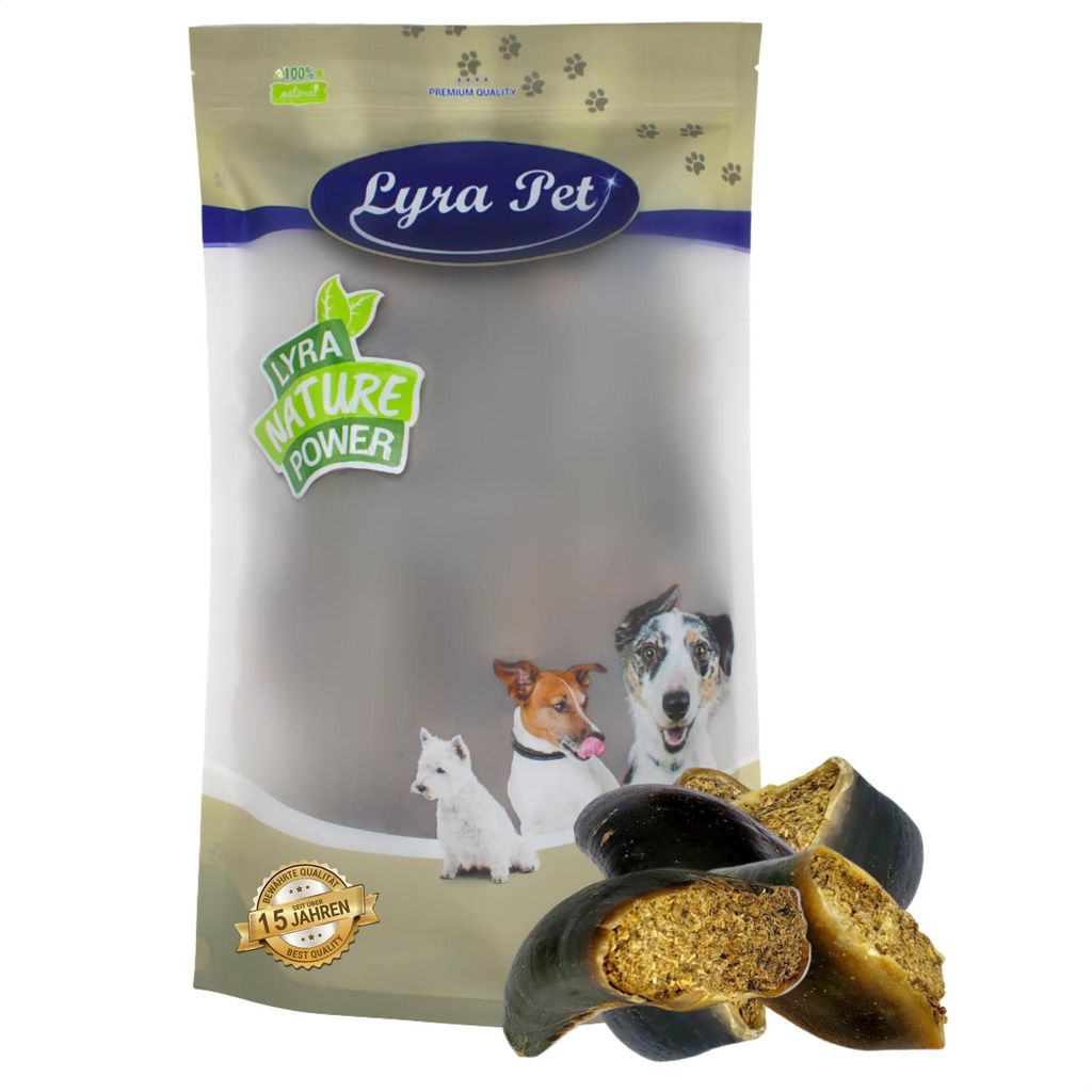 15 Stk. Lyra Pet® Rinderhufe gefüllt mit Pansen und Leber Produktbild 