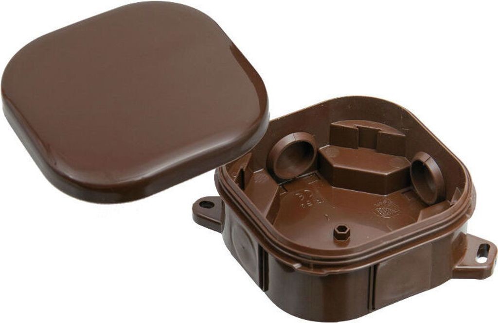 Aufputzdose, hermetisch IP44, braun, 92x92 Pawbol A.0018BR Produktbild 