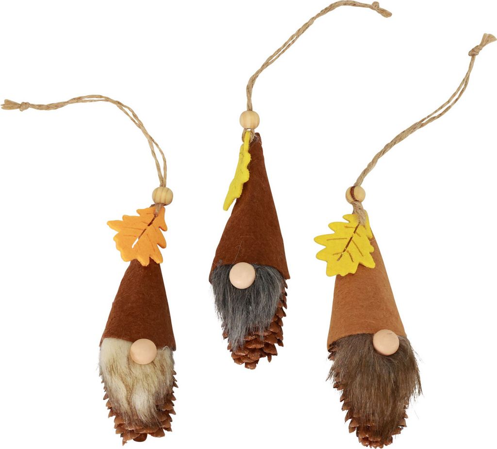 Zapfenwichtel Deko Anhänger Herbst Dekofigur Set 10cm 6 Stück