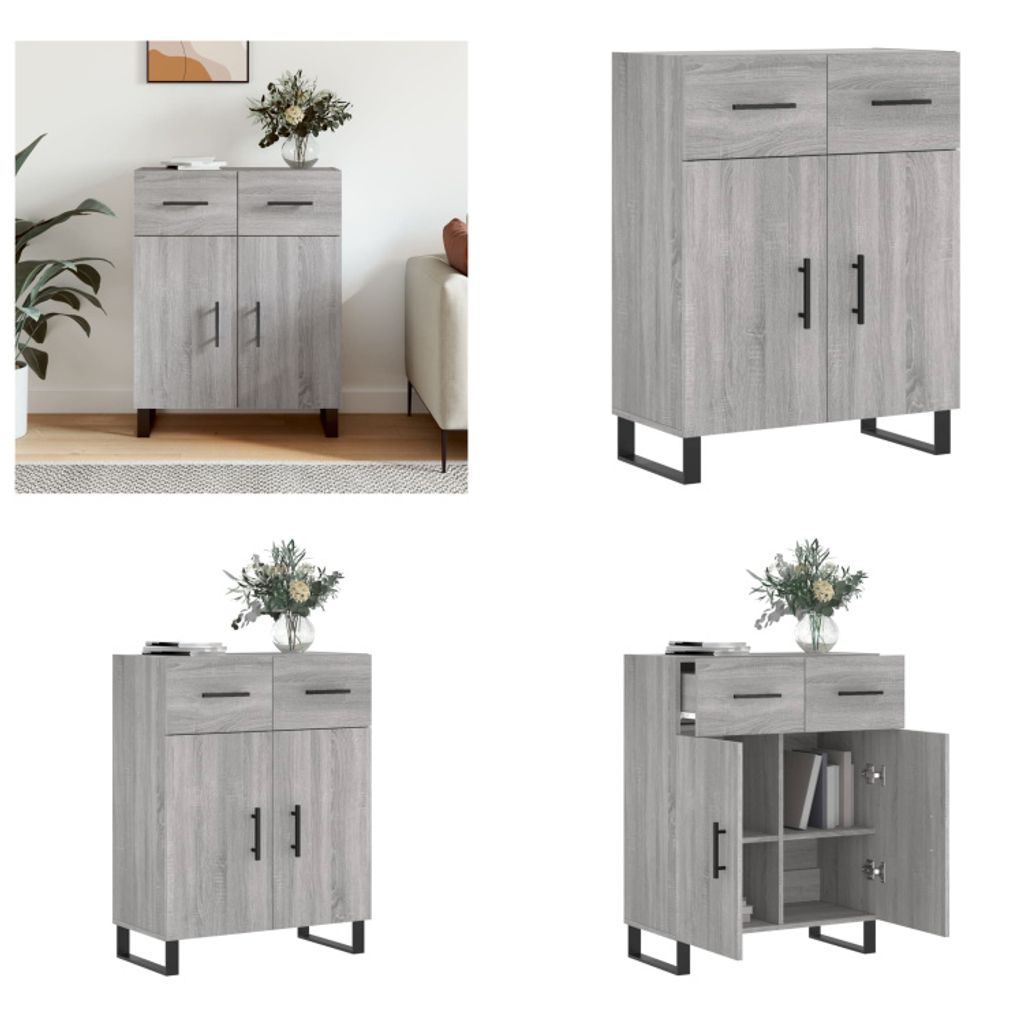 vidaXL Sideboard Grau Sonoma 69,5x34x90 cm Holzwerkstoff - Sideboard - Sideboards - Schrank - Lagerschrank