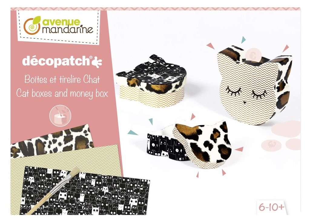 Avenue Mandarine, Kreativset, Décopatch, Katzen