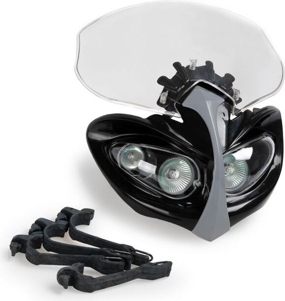 PUIG 1626W Universal Zwillingsscheinwerferträger TT passend für UNIVERSAL UNIVERSAL Transparent