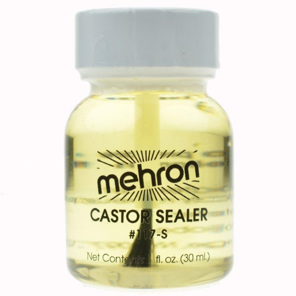 Mehron Castor Sealer zur Vorbereitung von Latexkappen & Prothesen, mit Pinsel, für natürliche Hautoptik