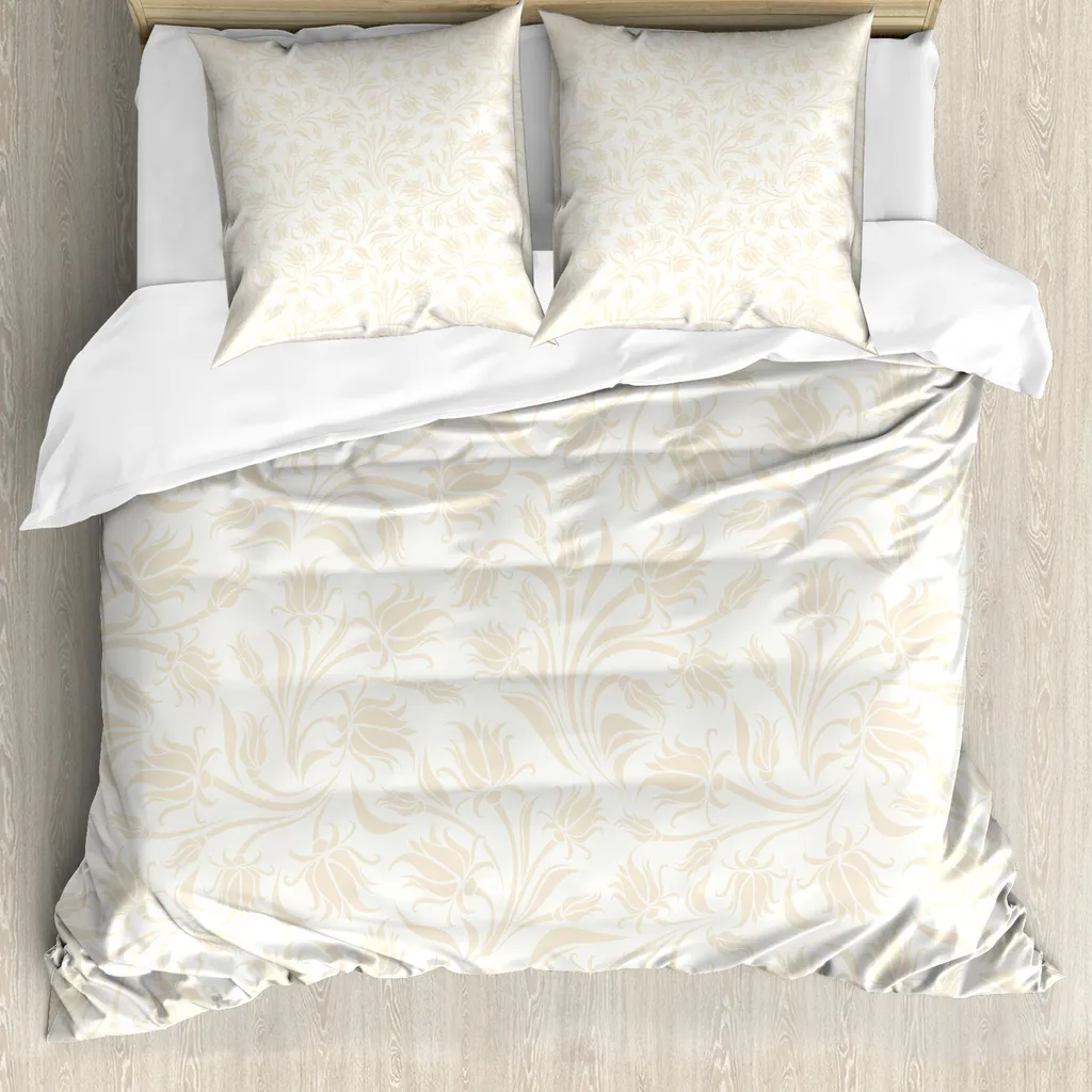 Set Letto Matrimoniale Crema Antiacaro ABAKUHAUS Baroque Blooms