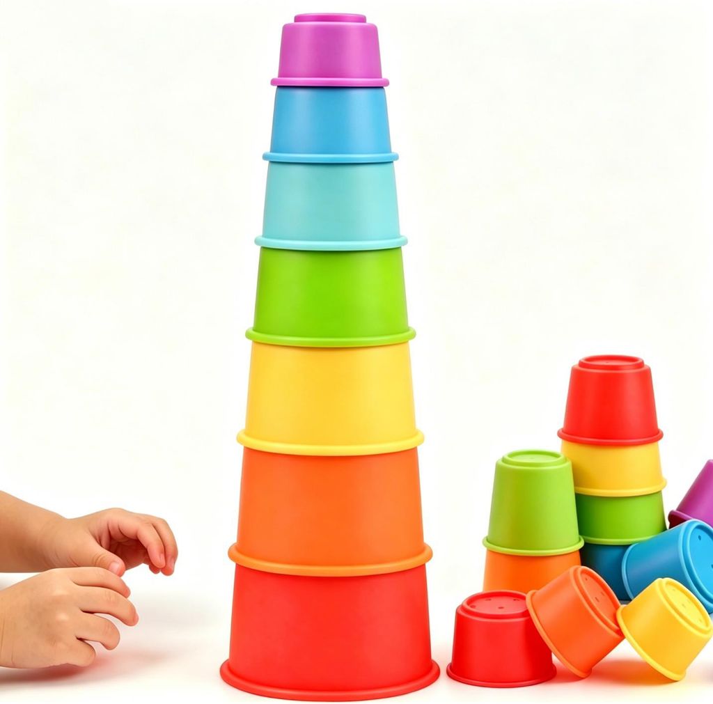 Stapelbecher Spielzeug für Kinder, 7 teiliges Lernspielzeug Produktbild 