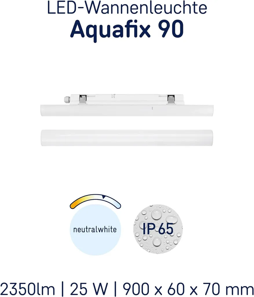 Solution Éclairage Anti-Humidité Réglette LED Aquafix 25W IP65 Pro