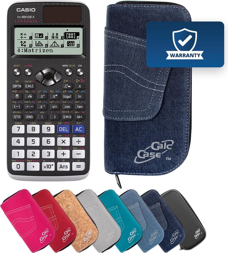 Casio FX-991 DE X Taschenrechner mit Schutztasche dunkelblau