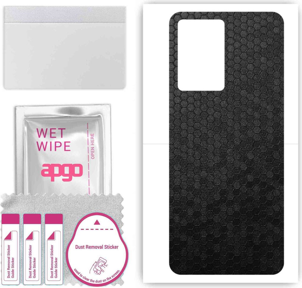 apgo Rückseite Schutzfolie, Skin, kompatibel mit Oppo A77 5G, Hinten Displayschutzfolie aus Vinylfolie, kratzfest, einfache Montage - Schwarze Hon...