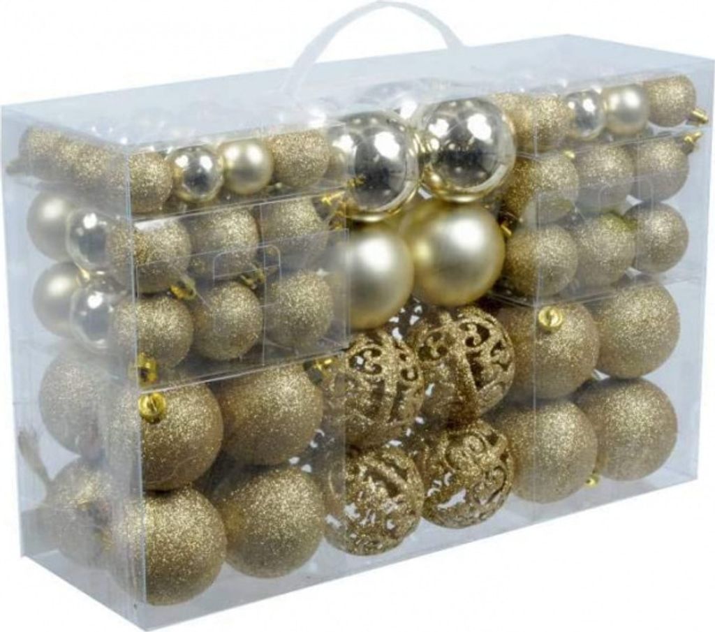 Christmas Gifts Weihnachtskugeln Set Gold - 100 Kunststoff Produktbild 19
