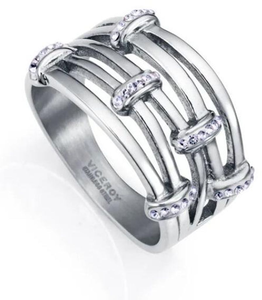 Moderner Stahlring mit Kristallen Chic 75367A01 - Schaltung: 52 mm