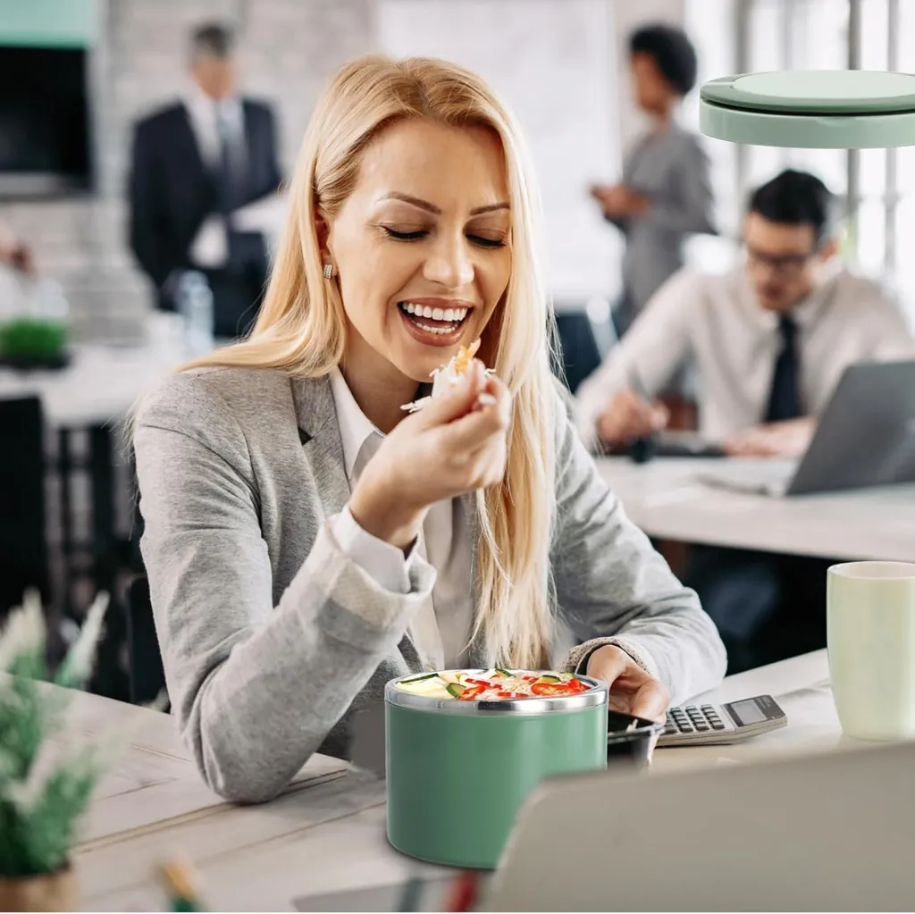 Lunch Box Termica 1000ml: Portapranzo Ufficio Elegante e Ermetico - 6