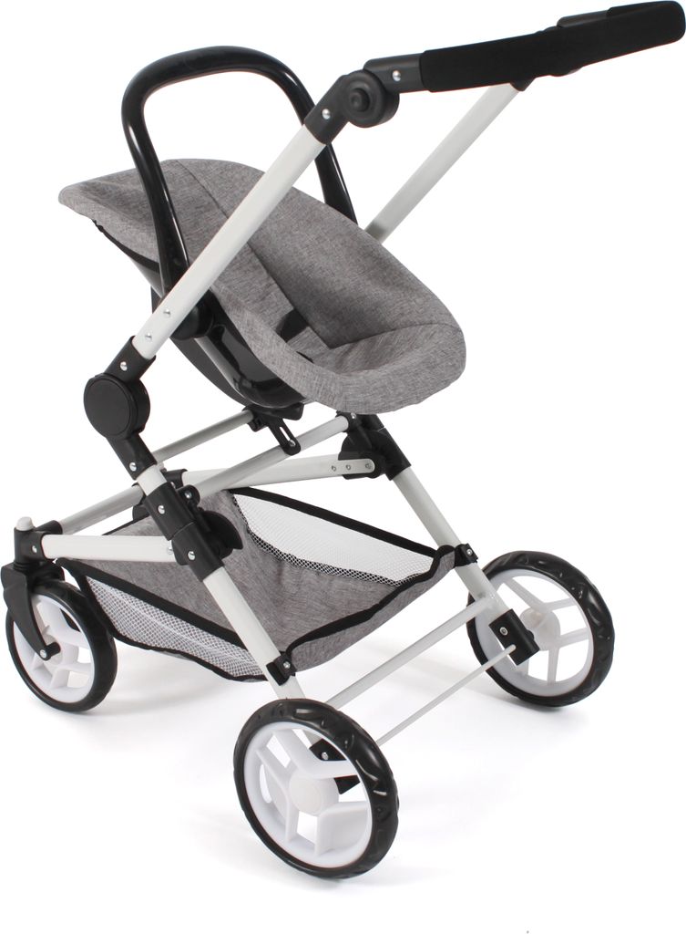 Fides Kombi Puppenwagen grau für Puppen 3in1 - Grau Produktbild 5