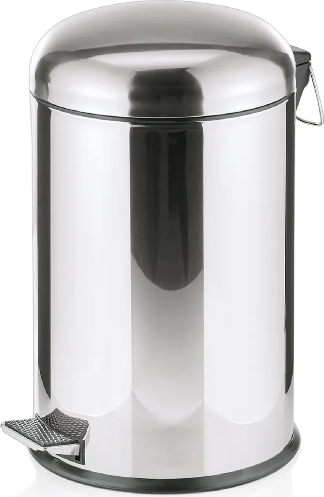 Poubelle de cuisine ronde 20L en acier inoxydable avec pédale métal