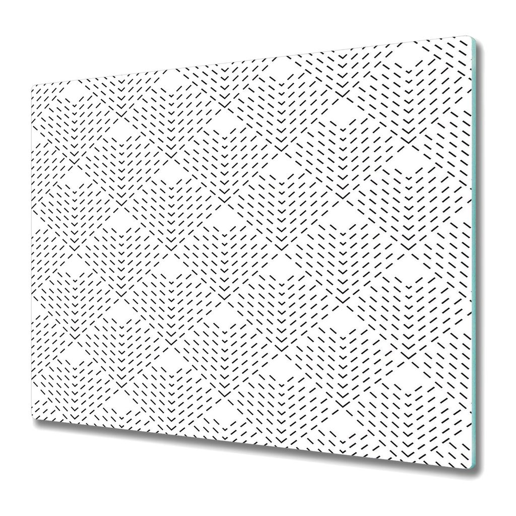 Küchenschneidebrett - Glasschneidebrett - Herdabdeckung - 60x52 - Abstrakte Geometrie